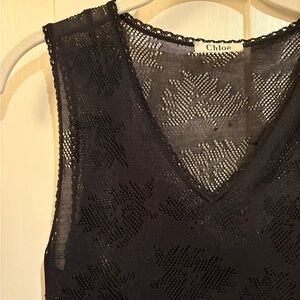 Chloé Black Sleeveless Knit Top